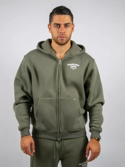 Croyez fraternite zip-hoodie 2401 dusty olive