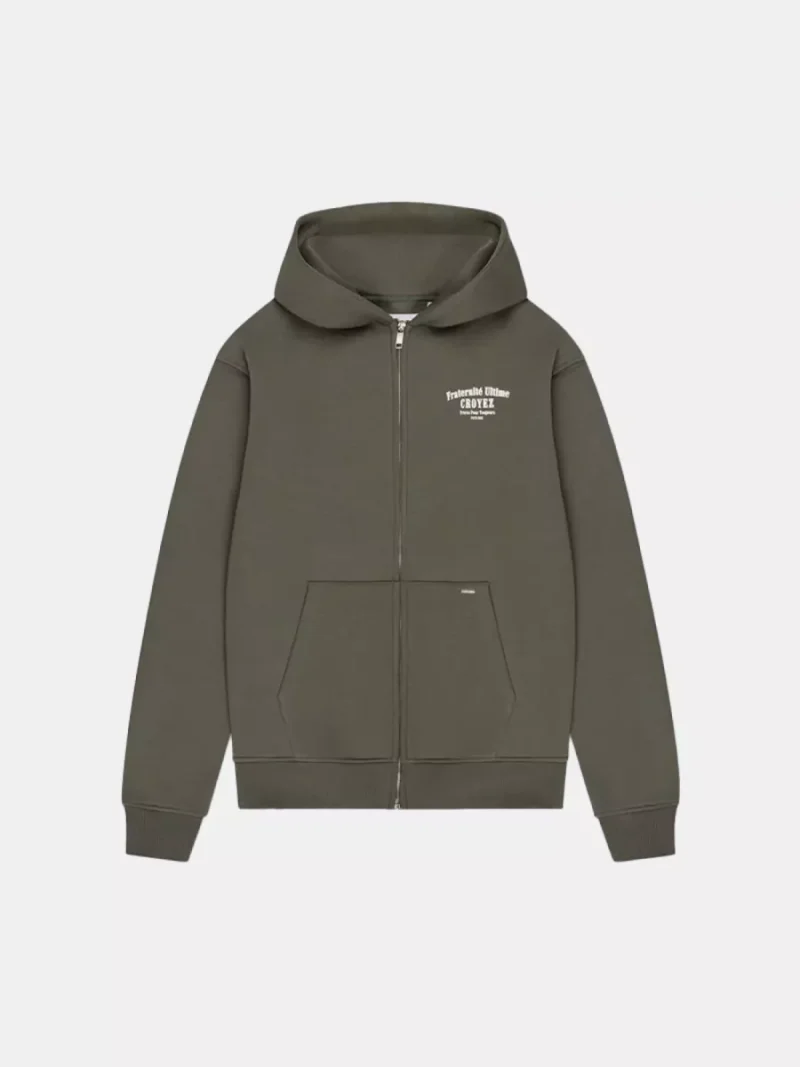 Croyez fraternite zip-hoodie 2401 dusty olive