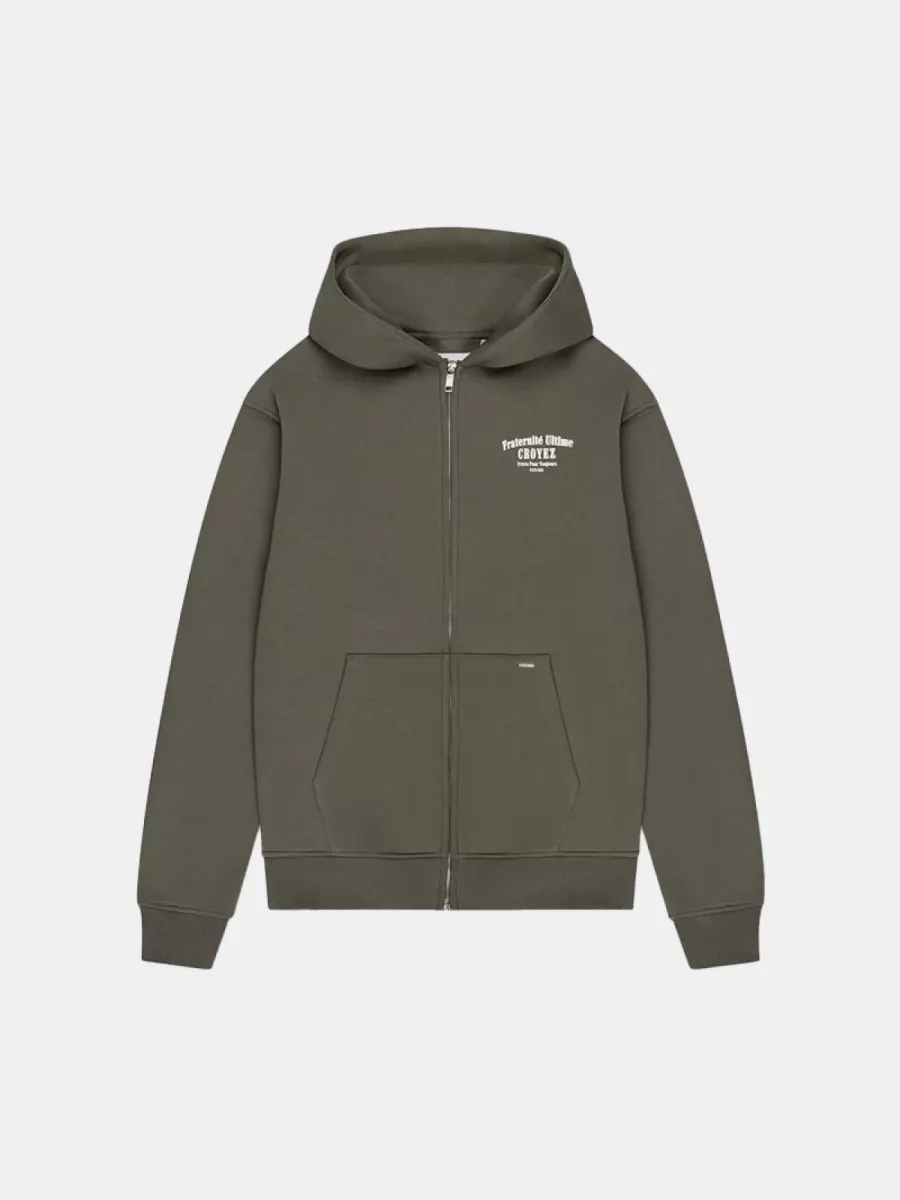 Croyez fraternite zip-hoodie 2401 dusty olive