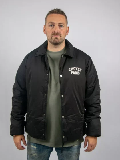 Croyez paris padded coach jacket 2900 black