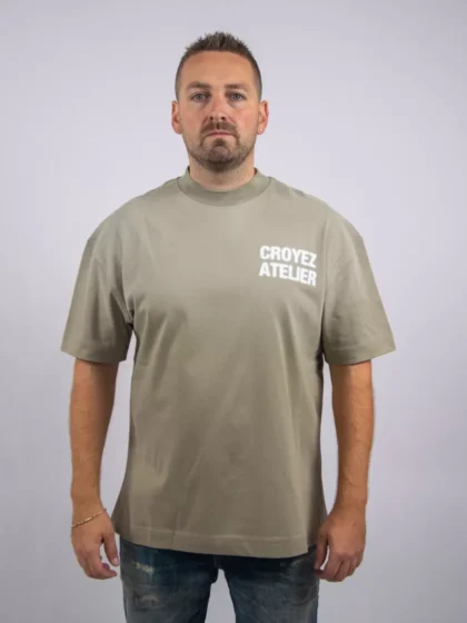 Croyez sprayed atelier t-shirt 2401 dusty olive