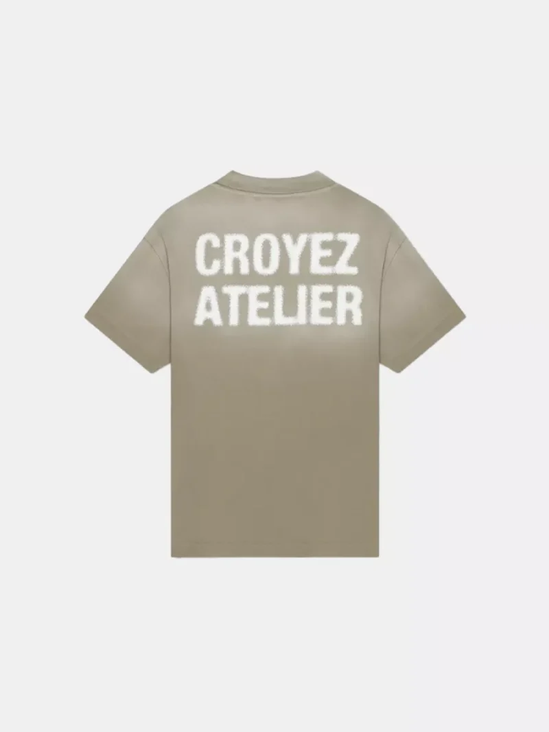Croyez sprayed atelier t-shirt 2401 dusty olive