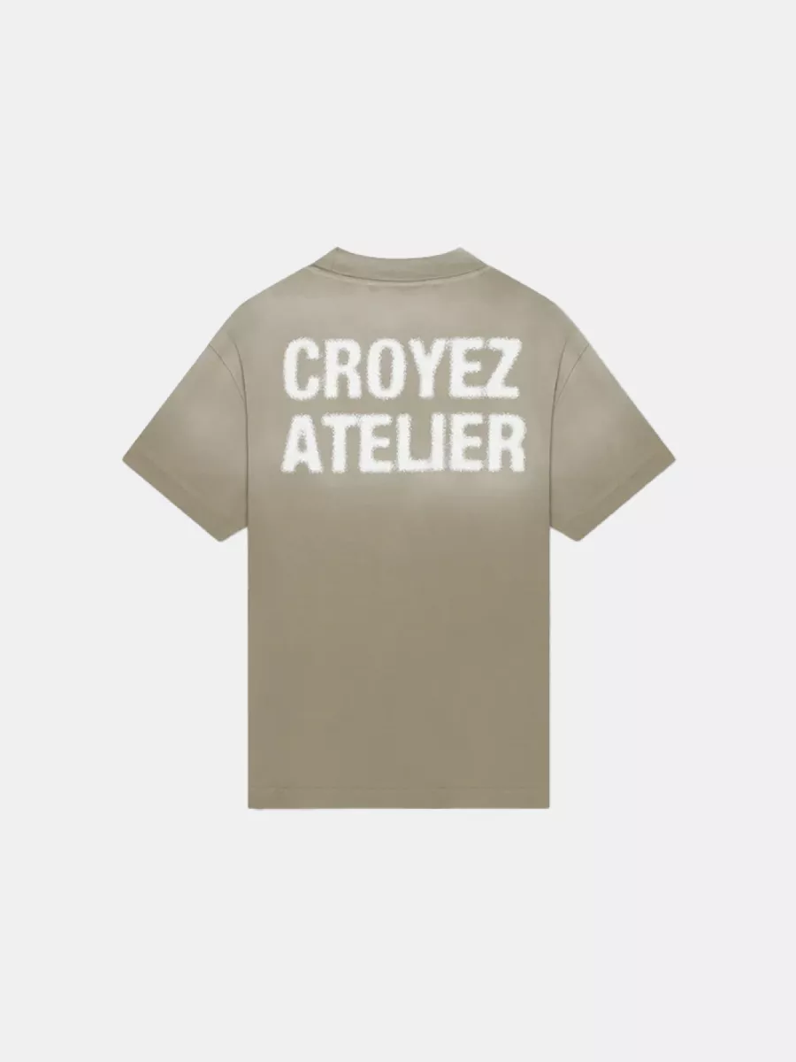 Croyez sprayed atelier t-shirt 2401 dusty olive