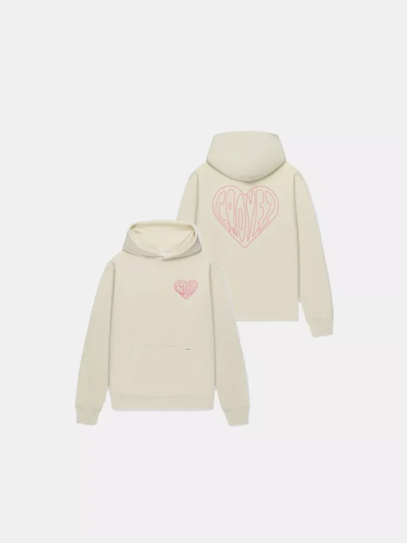 Croyez stitched heart hoodie 2101 off-white