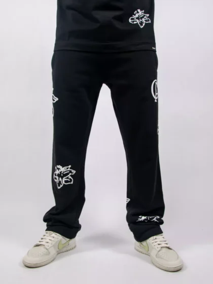 Croyez straight leg flower sweat 2900 black