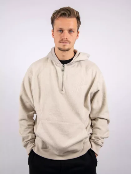 Malelions fleece nylon half zip hoodie 099 sand