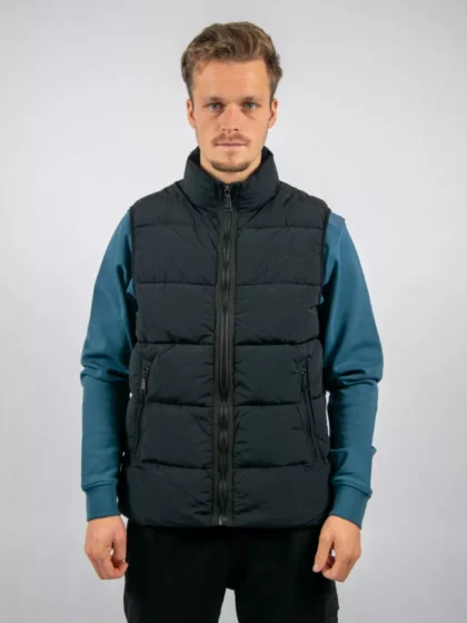 Malelions matt crinkle padded vest black