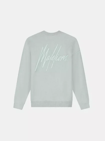 Malelions oversized knitted signature 691 ocean grey