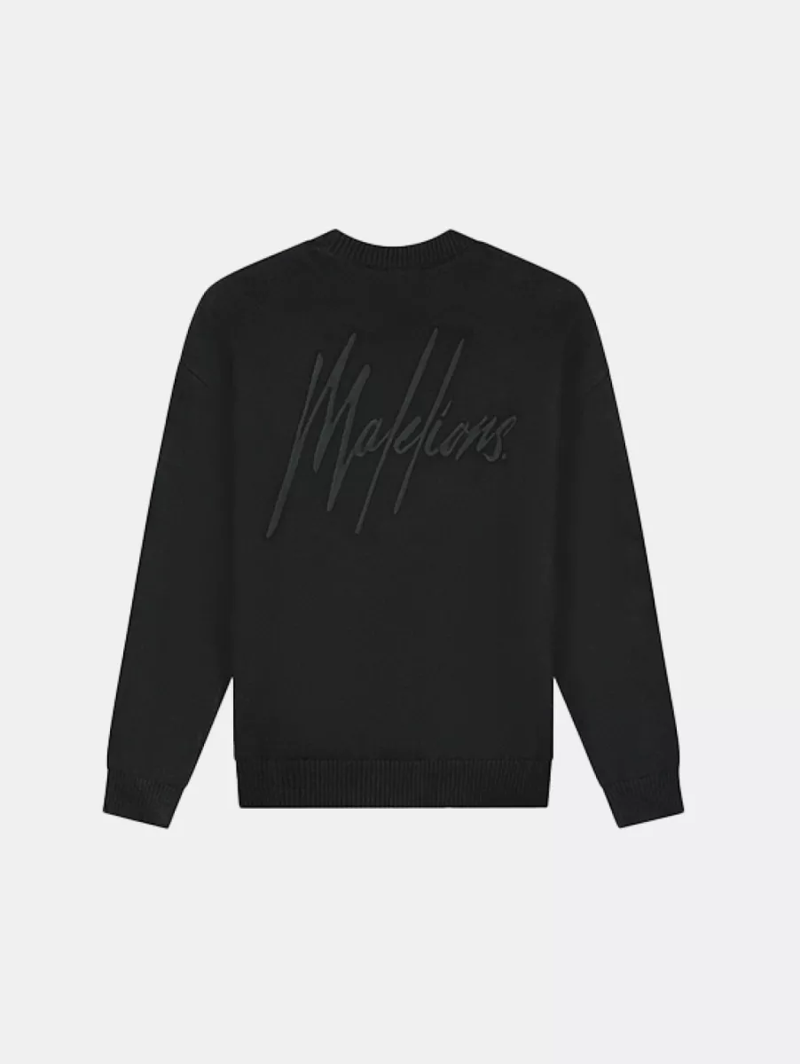 Malelions oversized knitted signature 900 black