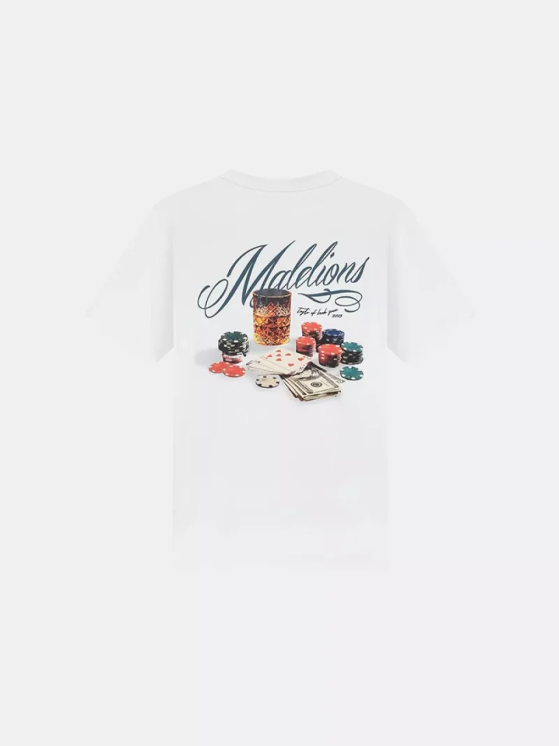 Malelions playing cards t-shirt 100 white
