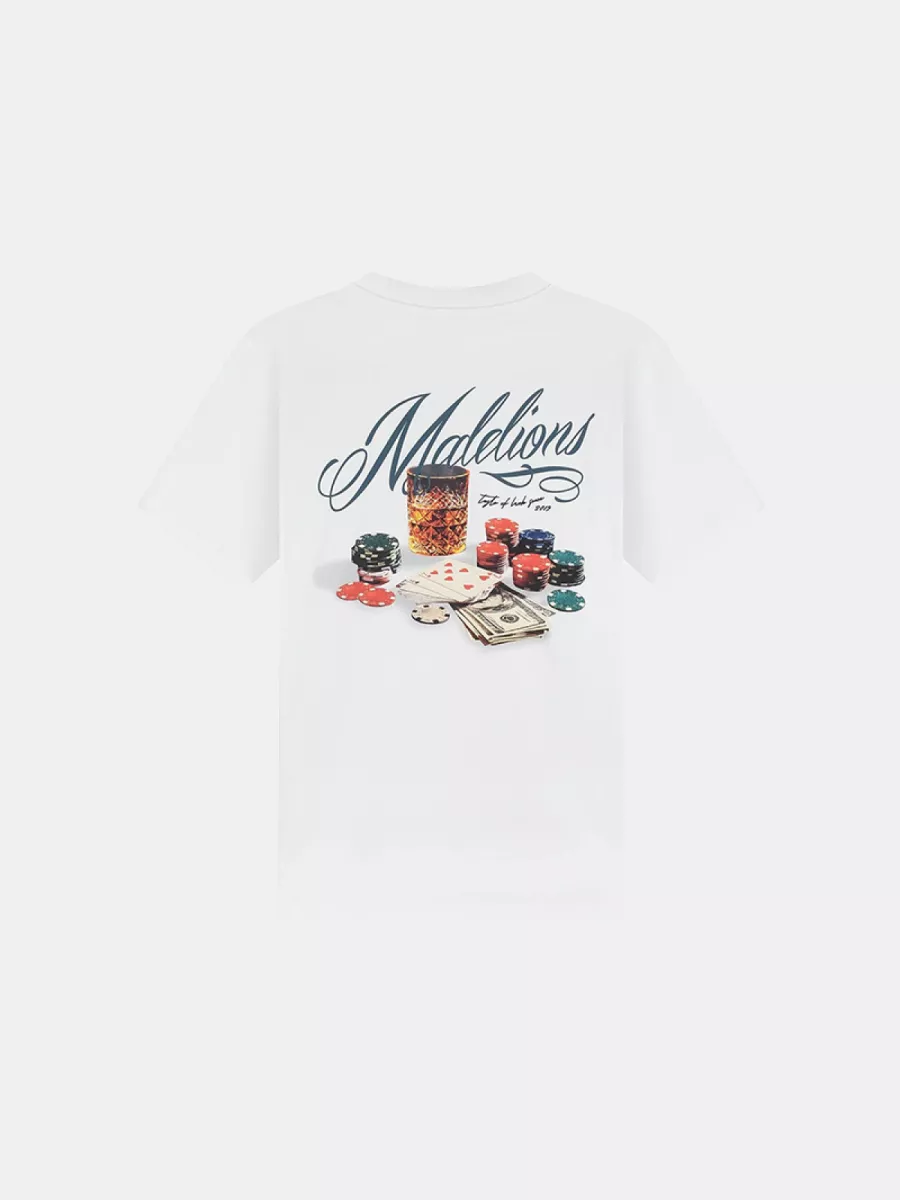 Malelions playing cards t-shirt 100 white