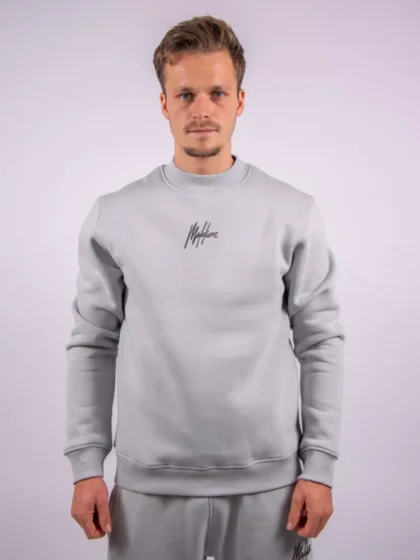 Malelions striped signature sweater 691 ocean grey