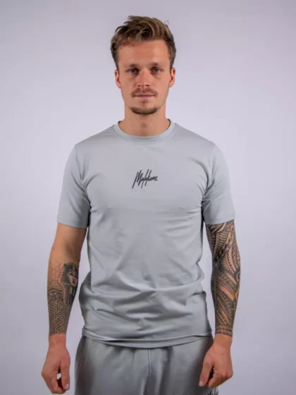 Malelions striped signature t-shirt 691 ocean grey