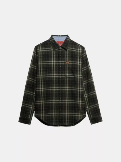 Superdry m4011047a h7j frontier check olive green