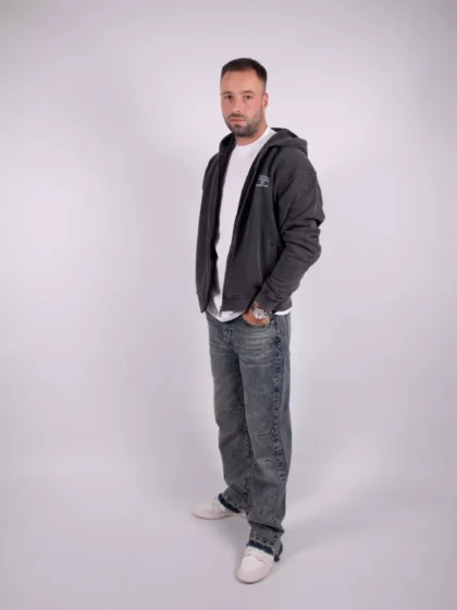 Jorcustom artist zipped hoodie acidgrey