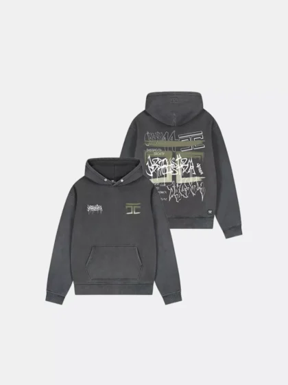Jorcustom graffiti hoodie acidgrey