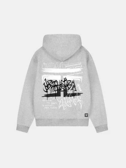 Jorcustom graffiti hoodie greymelange