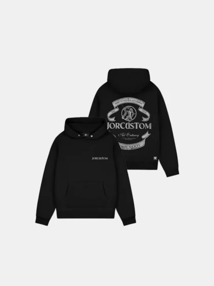 Jorcustom ribbon hoodie black