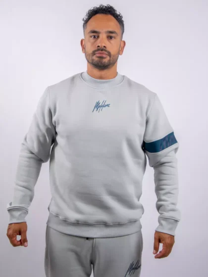 Malelions captain sweater 691 ocean grey