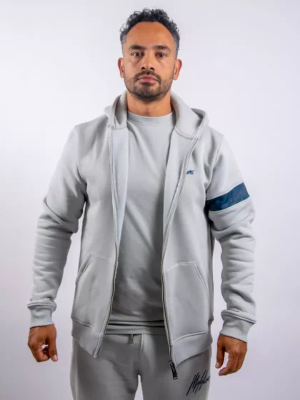 Malelions captain zip hoodie 691 ocean grey