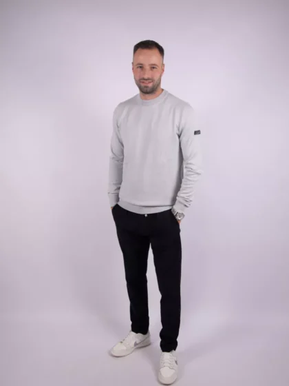 Malelions knitted crewneck 691 ocean grey