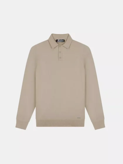 Malelions knitted long sleeve polo 099 sand