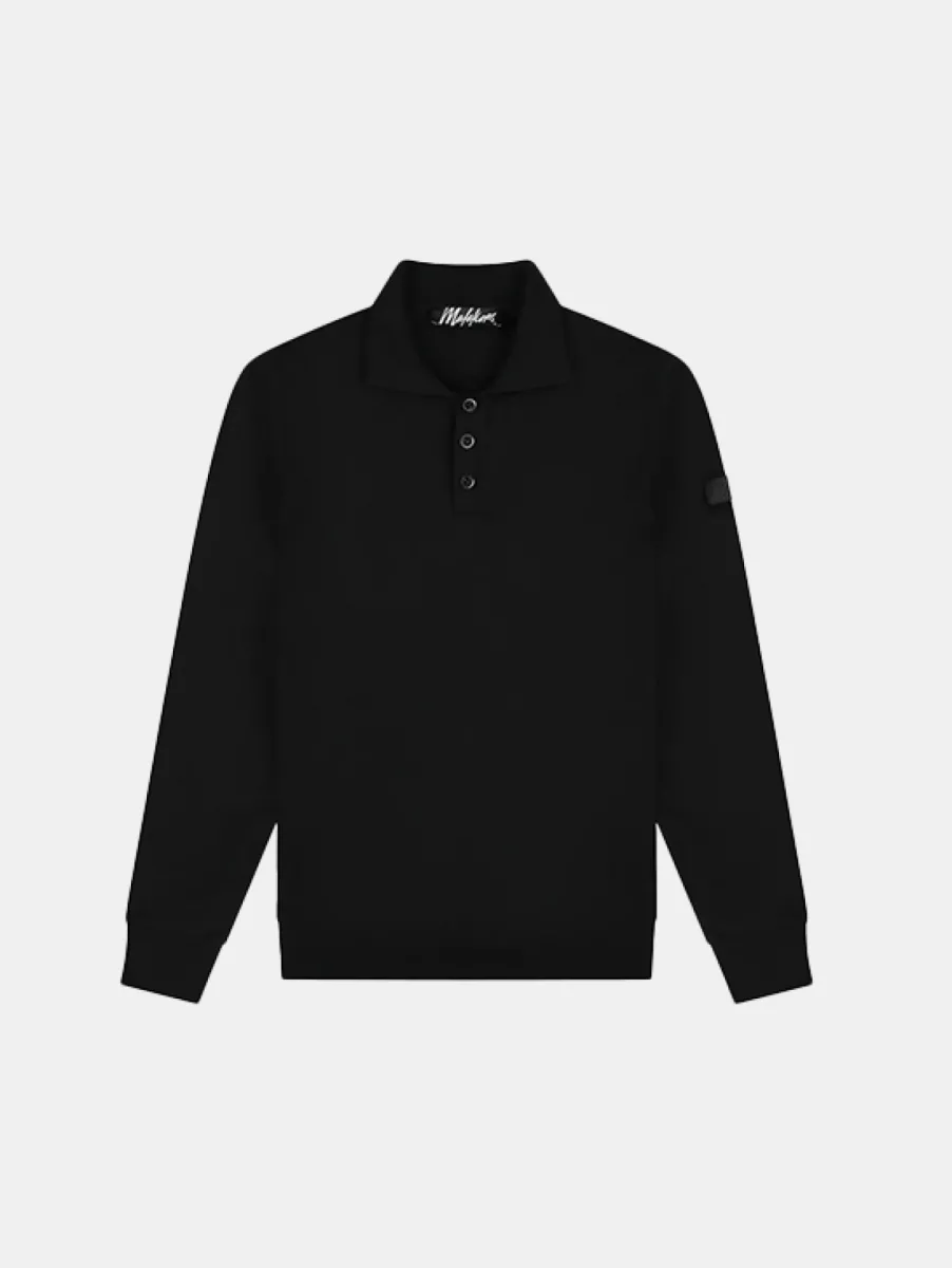 Malelions knitted long sleeve polo 900 black