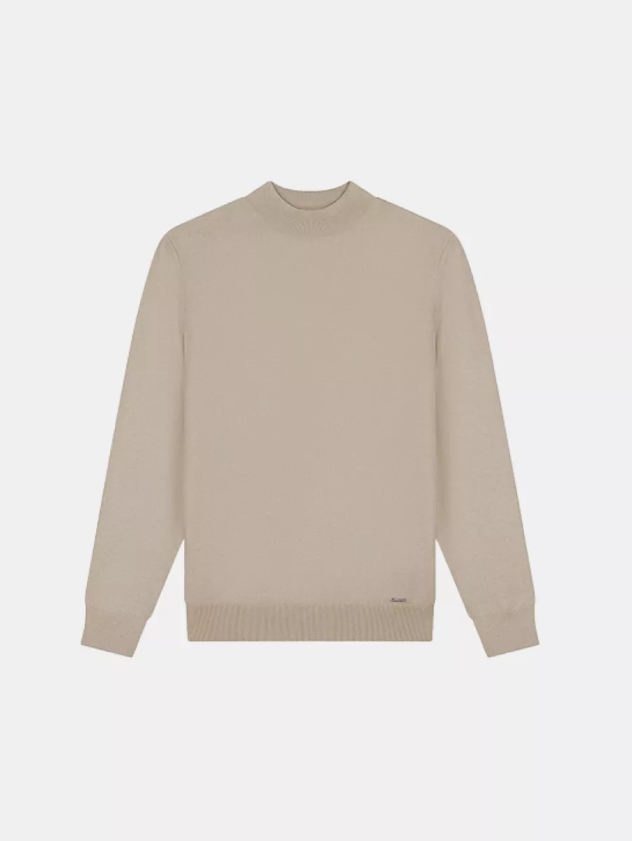 Malelions knitted mockneck sweater 099 sand