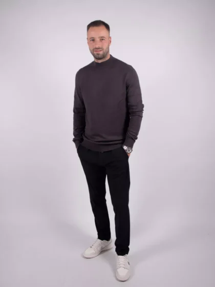 Malelions knitted mockneck sweater 696 mulch brown