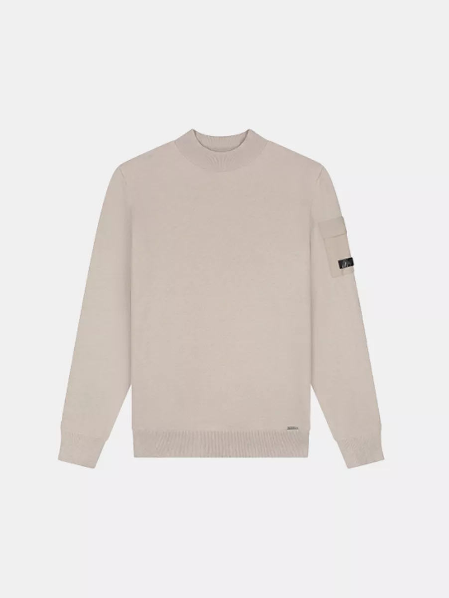 Malelions knitted pocket mockneck 099 sand