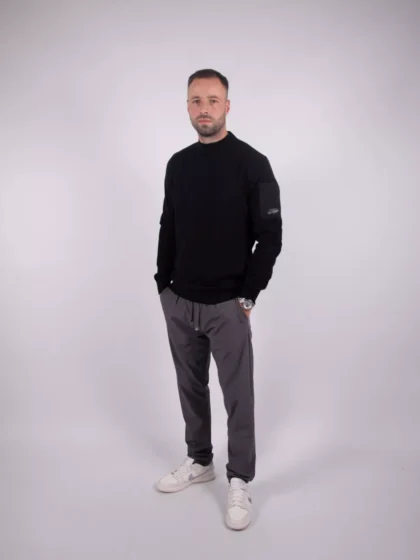 Malelions knitted pocket mockneck 900 black