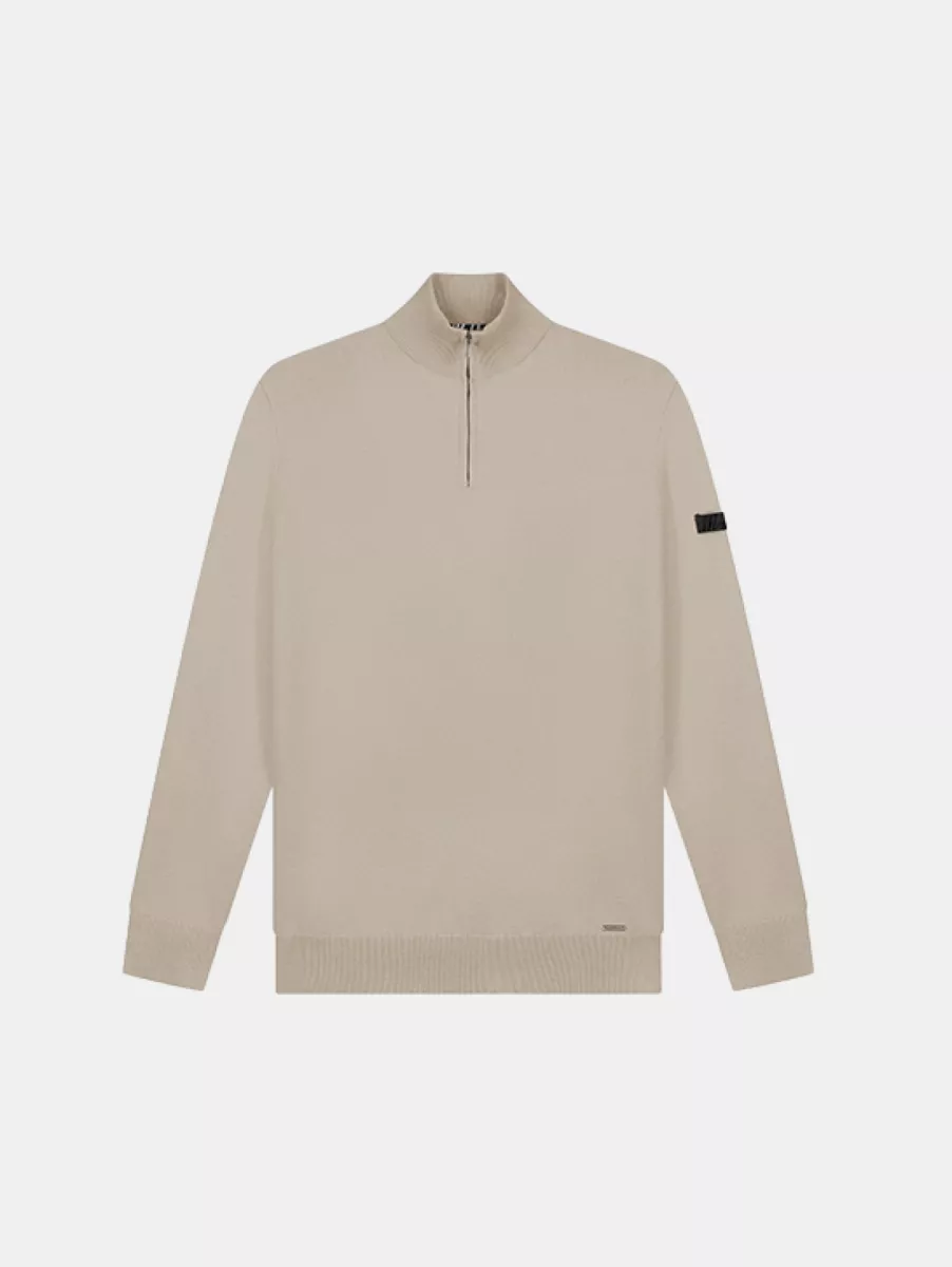 Malelions knitted quarter zip 099 sand