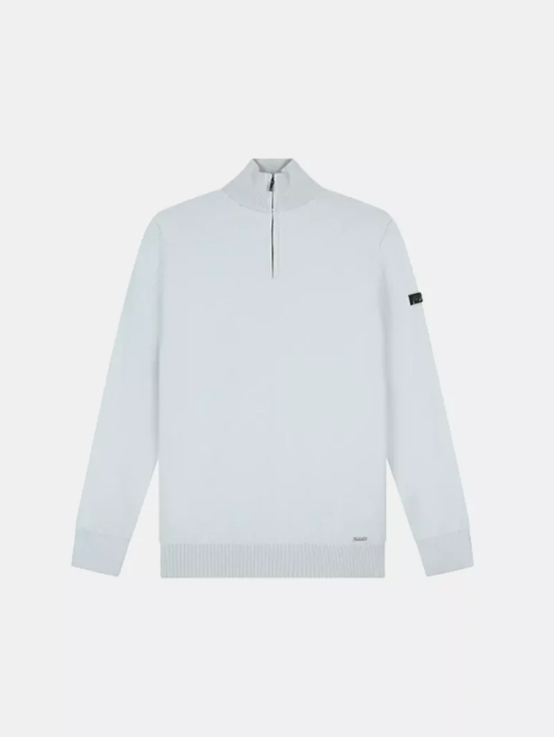 Malelions knitted quarter zip 691 ocean grey