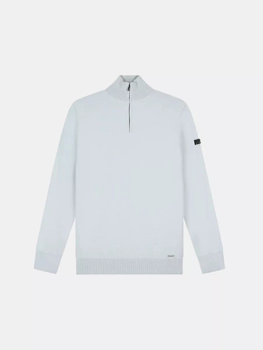 Malelions knitted quarter zip 691 ocean grey
