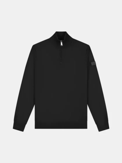 Malelions knitted quarter zip 900 black