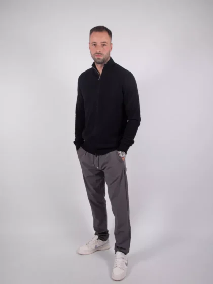 Malelions knitted zip cardigan 900 black