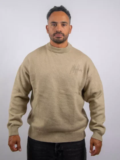 Malelions oversized knitted signature 120 beige