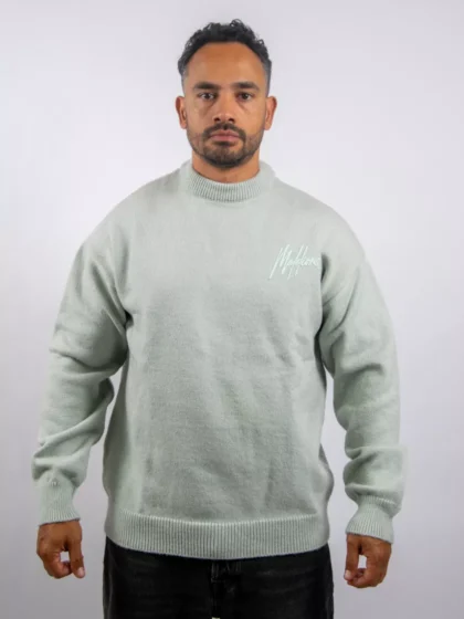 Malelions oversized knitted signature 691 ocean grey