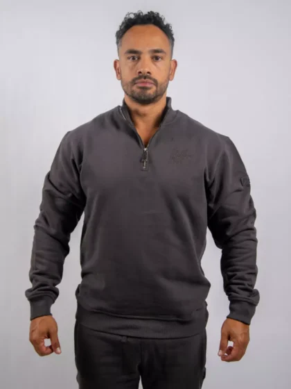 Malelions turtle half zip sweater 696 mulch brown