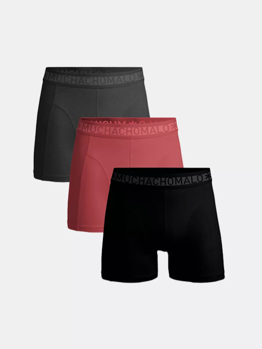 MUCHACHOMALO solid1010-661 3-pack black/red/grey
