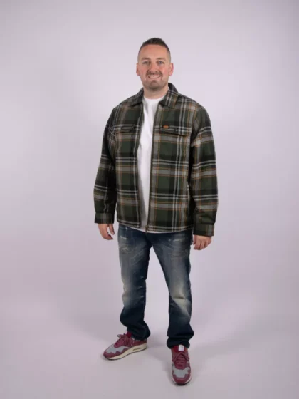 Superdry m4011063a b6c buckshot check olive