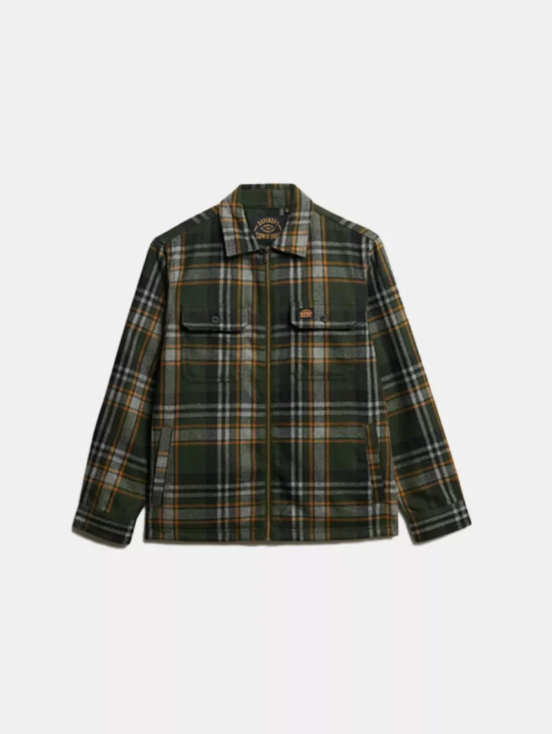 Superdry m4011063a b6c buckshot check olive