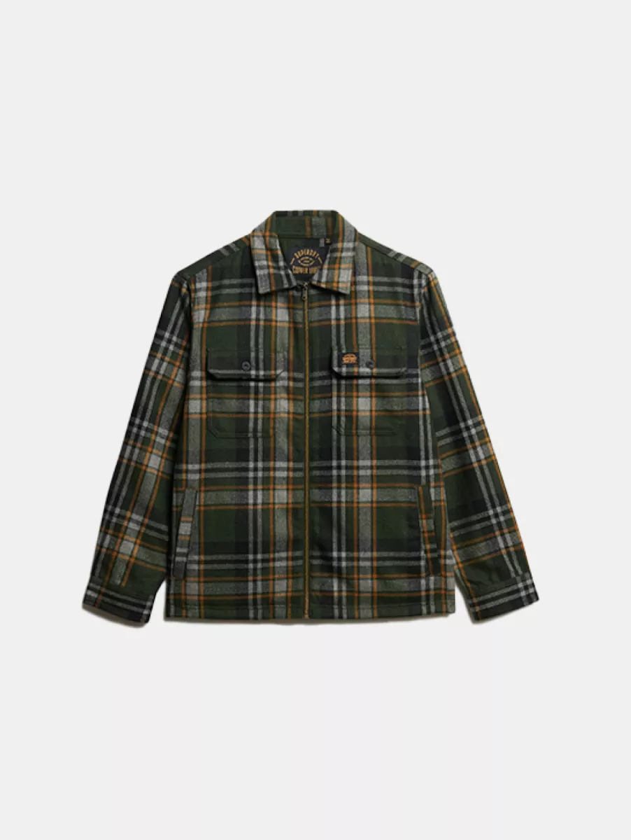 Superdry m4011063a b6c buckshot check olive