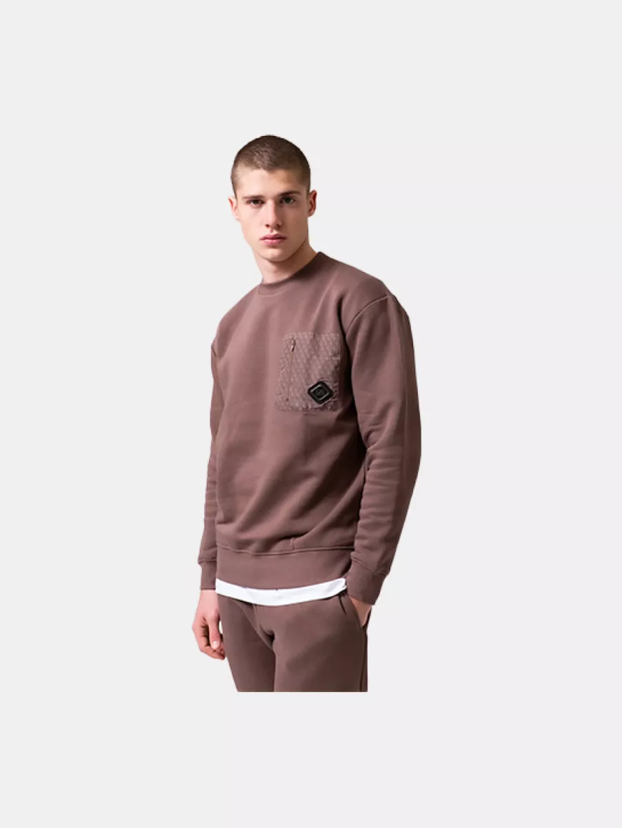XPLCT shade crewneck deep taupe