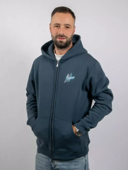Malelions splash zip hoodie slate/bright blue