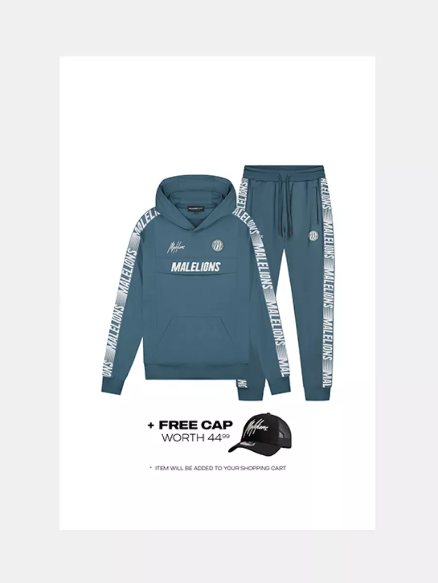 Malelions sport warming up tracksuit teal/white