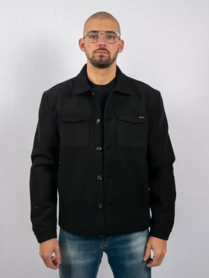Malelions wool shacket 900 black