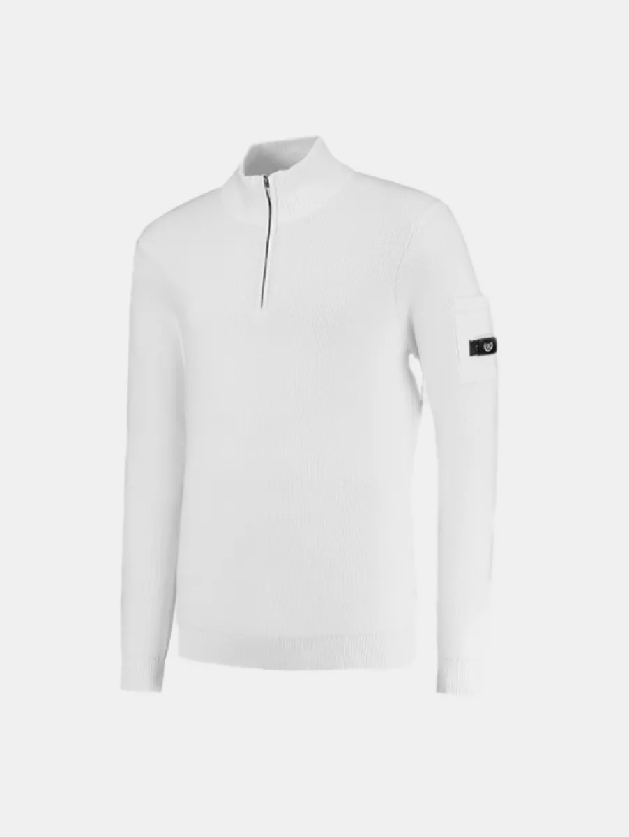 Quotrell D'Azur Knitted Halfzip 1 Quotrell d'azur knitted halfzip ecru