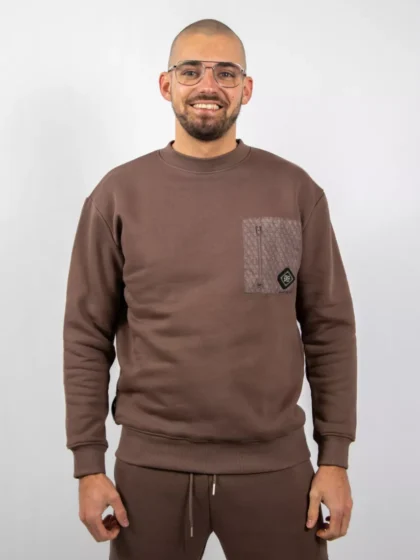 XPLCT shade crewneck deep taupe