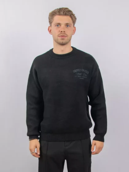 Croyez en vous knit sweater black